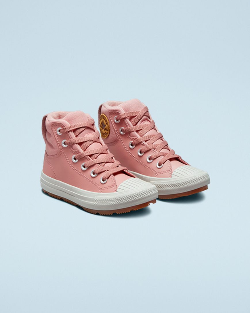 Boys' Converse Leather Chuck Taylor All Star Berkshire Boot Color High Top Shoes Pink | AU C0618N